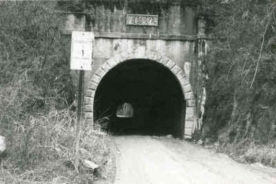 旧国道42号線矢ノ川峠のレンガ造りの隧道。昭和43（1968）年のバイパス開通により国道から外された。