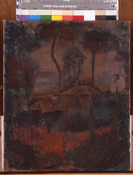 Yorozu  Scene viewed between trees  c.1918