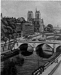 ｆｉｇ．５　石井柏亭「サン・ミッシェル橋」1923
