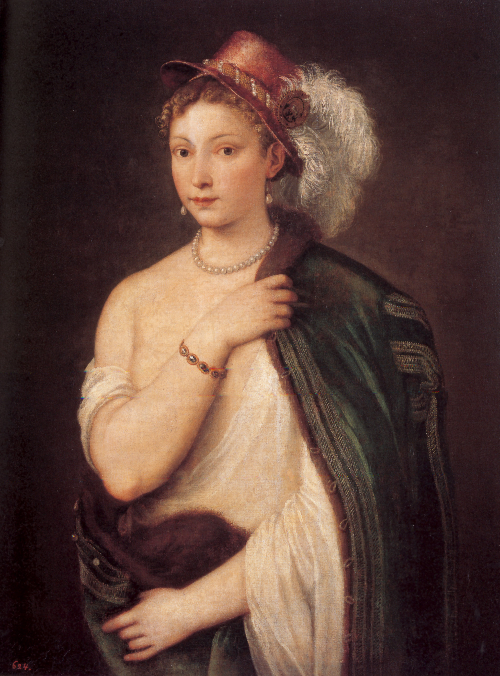 ティツィアーノ　《若い女の肖像》
