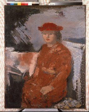 前田寛治《赤い帽子の少女》　1928