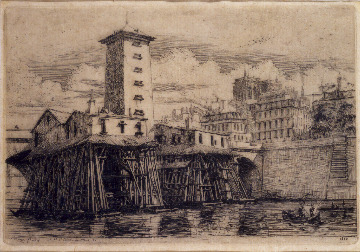 5－6　シャルル・メリヨン《ノートル＝ダムの給水塔》　1852年　エッチング、ドライポイント・紙17.1x25.1cm