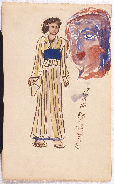 村山槐多《着物の女と女の顔》1915年