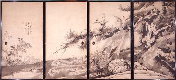 曾我蕭白《松に孔雀図》　1767頃