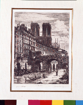 5－5　シャルル・メリヨン《プチ・ポン》　1850年　エッチング、ドライポイント・紙　26.3x18.5cm