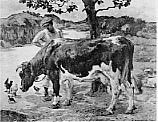 fig．17　鹿子木孟郎 『牧童と牛』、1924年 油彩･キャンヴァス