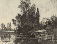 18) オスカル・テーノ《川の風景－グレーのモチーフ》1877年