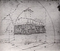 fig.3　《ノートル＝ダムの給水塔：準備素描》、鉛筆、赤いチョーク・紙、ボストン美術館