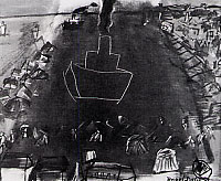 fig.1　デュフィ《黒い貨物船》　1948年　