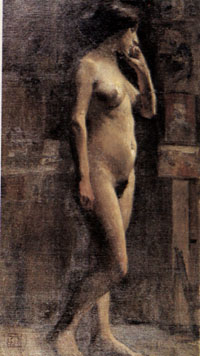 中村不折（1866～1943）《裸婦立像》