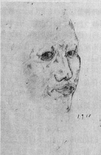関根正二　『自画像』1918年　インク・紙