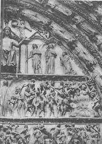 ブールジュ大聖堂「最後の審判（部分）」13世紀中頃