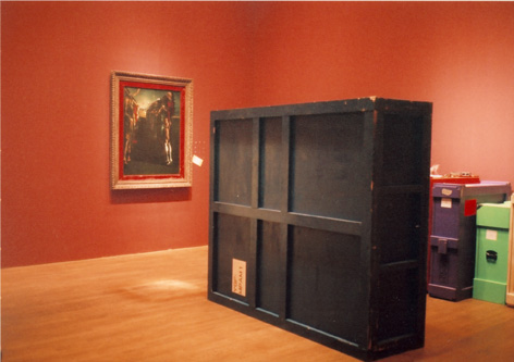 フィラデルフィア美術館撤収作業直前の作品と木箱