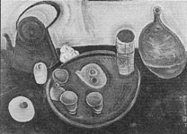 （図１４）薬罐と茶道具のある静物　一九一八年