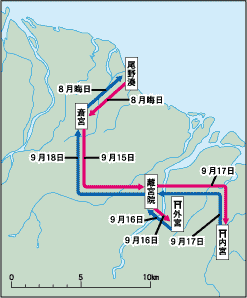 斎王参宮の行程図