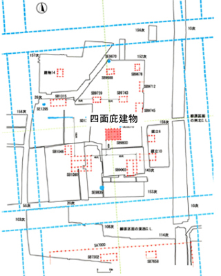 ９世紀初めの柳原区画建物配置図