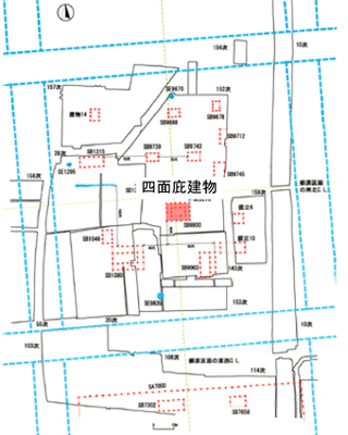 ９世紀初めの柳原区画建物配置図