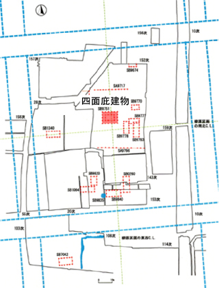 ９世紀後半から１０世紀の柳原区画建物配置図