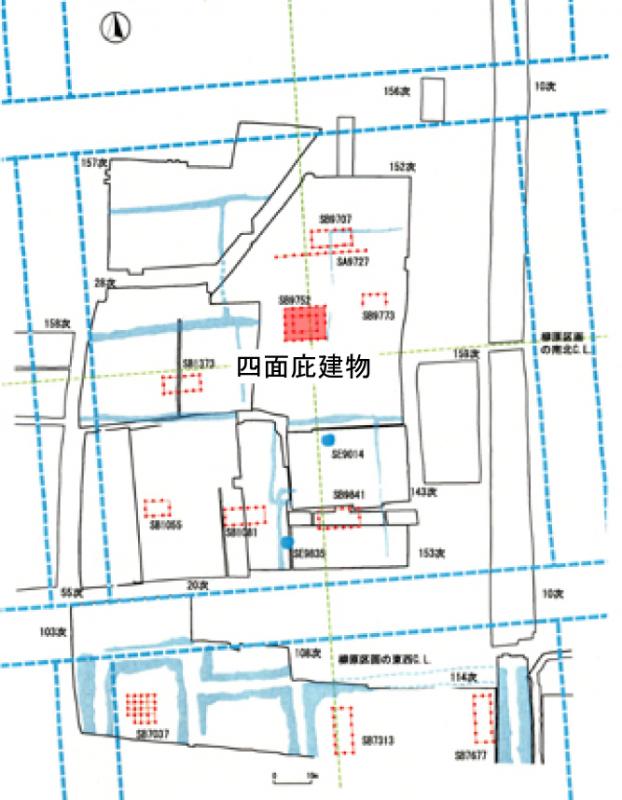 １０世紀から11世紀初めの柳原区画建物配置図