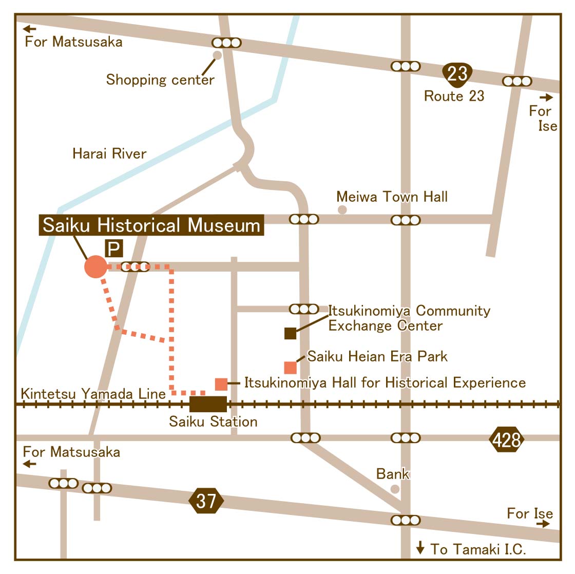 Map of surrounding area