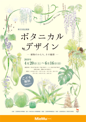 三重県総合博物館 第２３回企画展 ボタニカル デザイン 植物のかたち その観察