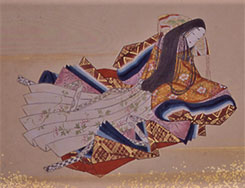 三十六歌仙図画帖より中務　斎宮歴史博物館蔵