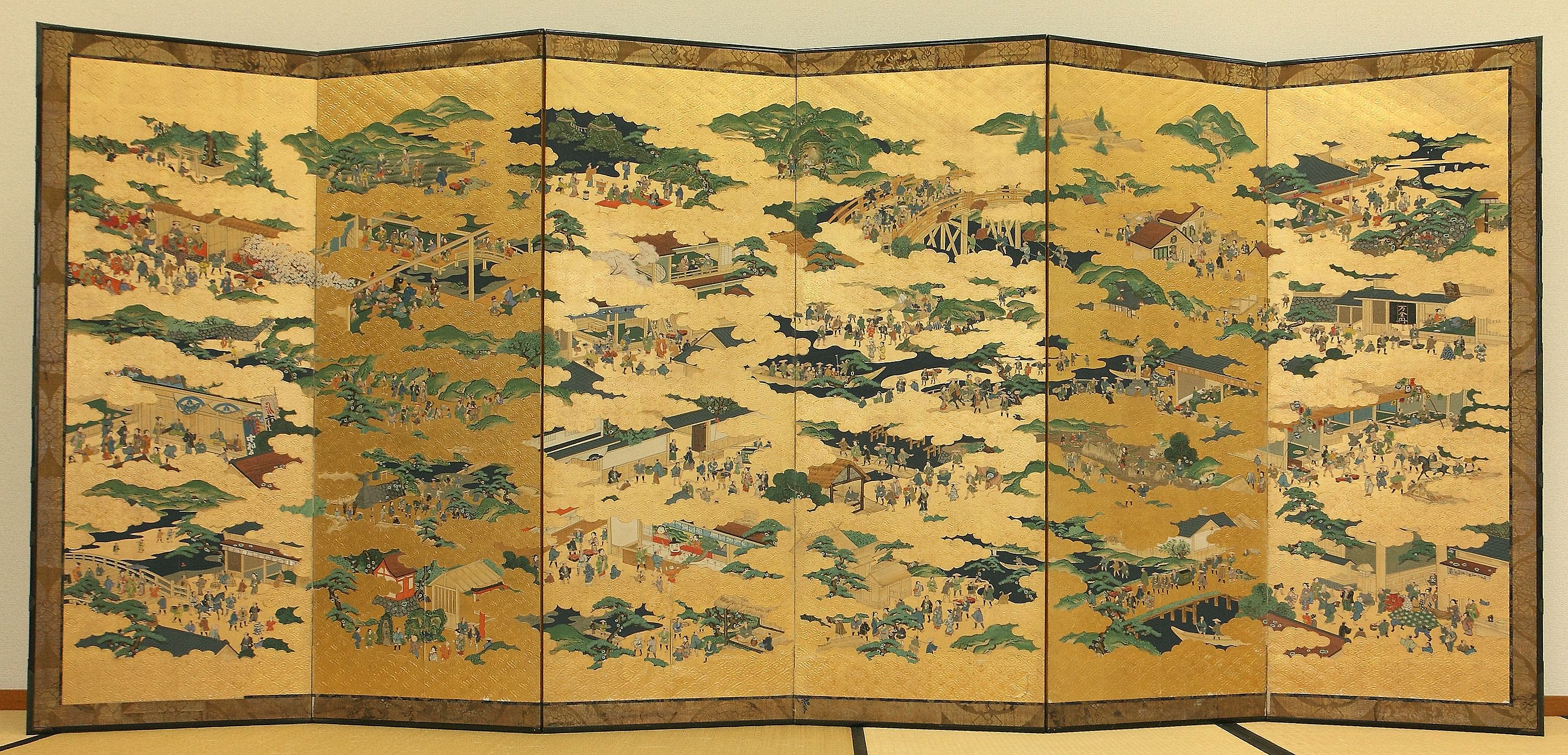 「伊勢参宮名所図屏風」左隻