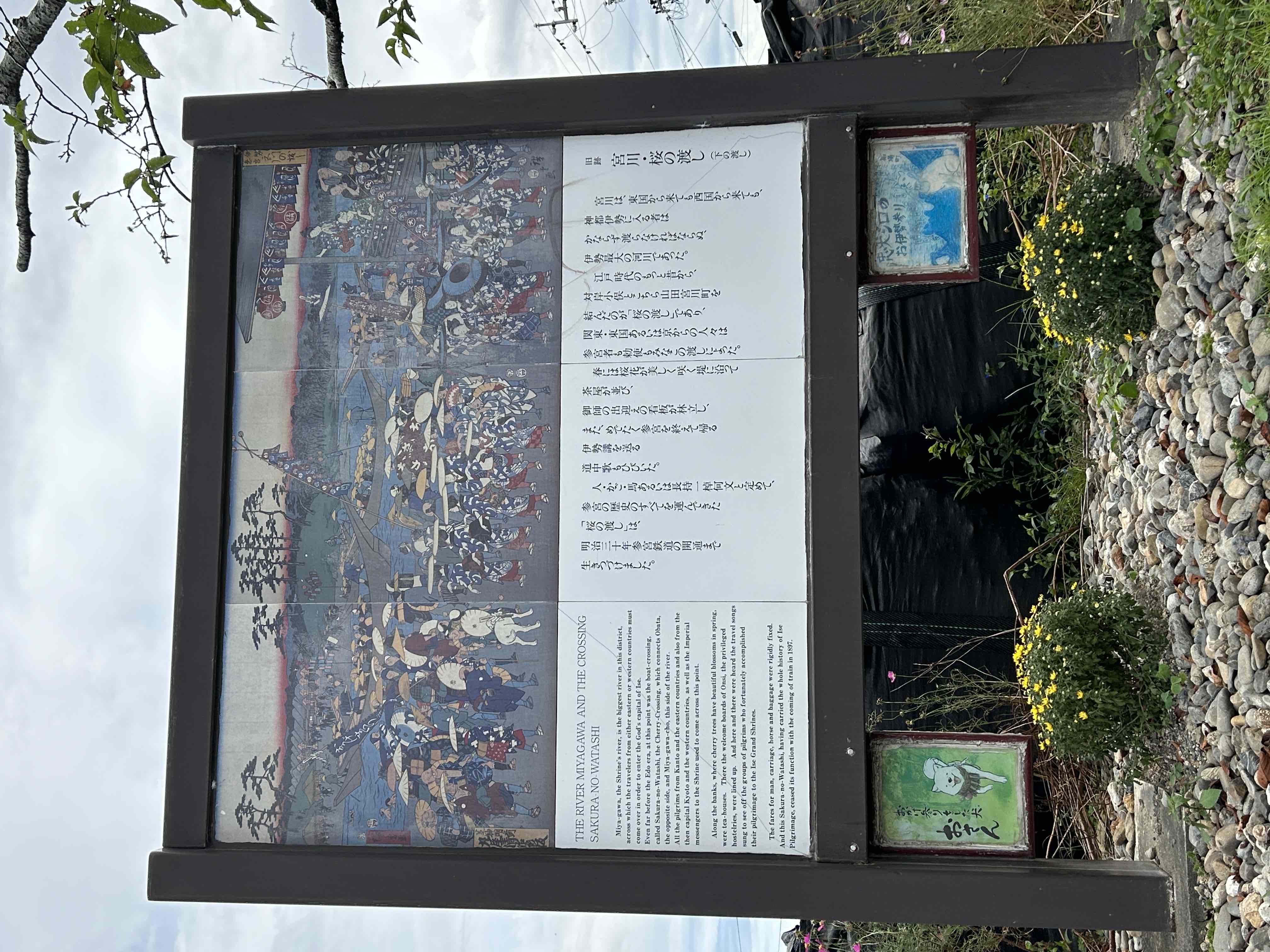 宮川・桜の渡し案内板