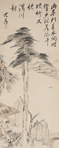 岡田米山人　水亭幽居図