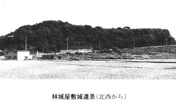 林城屋敷城遠景（北西から）