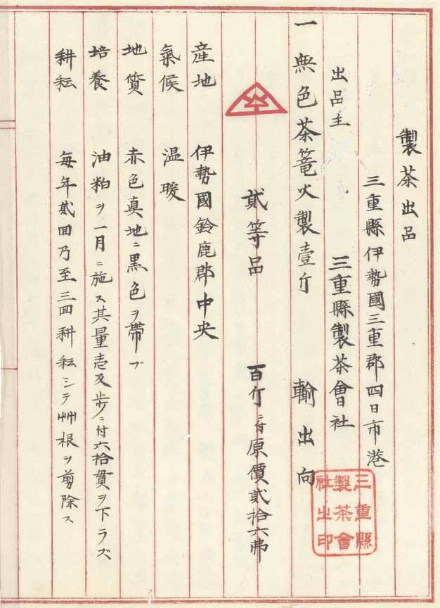 鹿児島共進会への伊勢茶の出品（拡大）