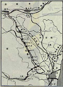 安濃鉄道沿線地域概観図（『三重県史研究』第８号）