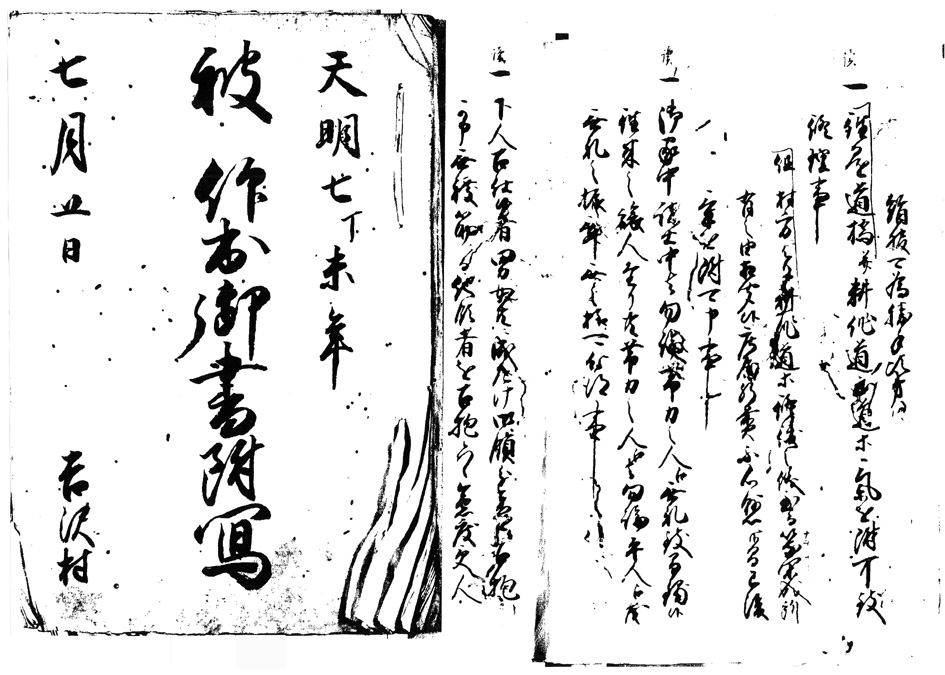 「天明七年仰せ出され御書附写」（重盛家文書）