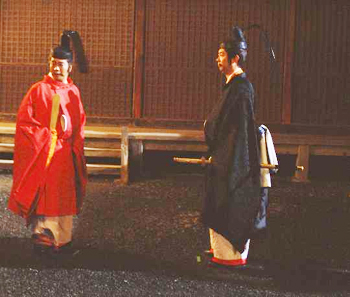藤原資平　横尾三郎さんと、伊勢国司橘兼懐　岩尾万太郎さん、鈴鹿頓宮での応酬のシーン