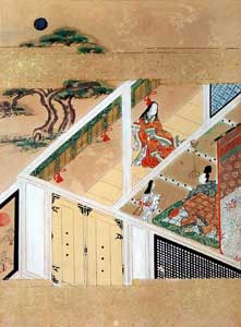 『伊勢物語図色紙貼交屏風』より 第六十九段　狩の使
