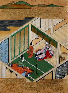 『伊勢物語図色紙』より 第六十九段　狩の使