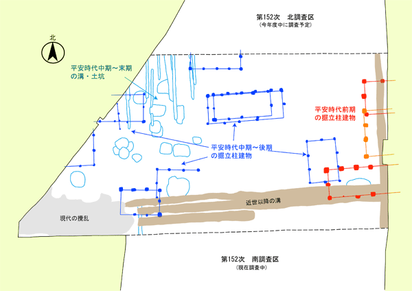 第152次調査「中央区」の遺構略図